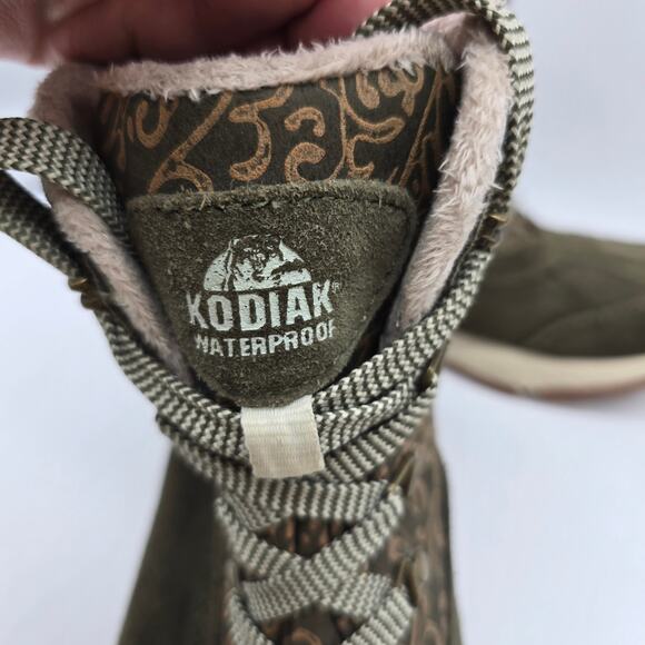Kodiak Suede Leather Snow Boots Thinsulate Waterproof Winter Olive Green SZ 10 - Picture 8 of 10